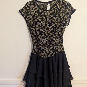 Vintage gold and black dress